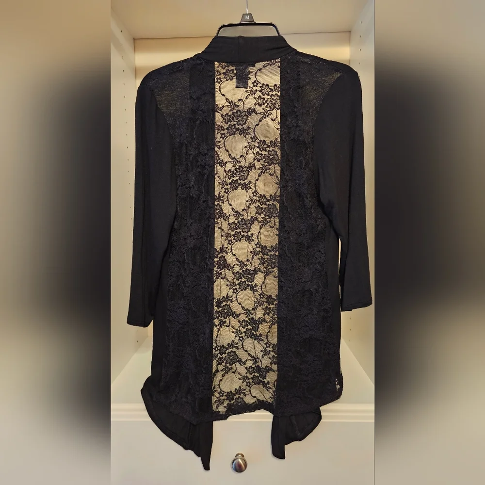 Brand new w/o tags black Sexy lace sweater by Carole Little size medium - Picture 3 of 3